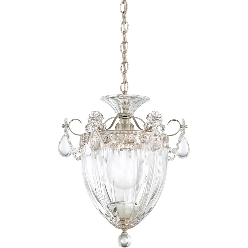 Bagatelle 1 Light 8 inch Antique Silver Mini Pendant Ceiling Light in Swarovski