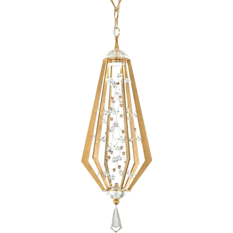 Forever Eternity LED 8.6 inch Heirloom Gold Pendant Ceiling Light in Clear Radiance Crystal and Gold Pearl
