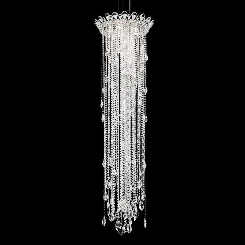 Trilliane Strands 5 Light Polished Stainless Steel Pendant Ceiling Light in Radiance