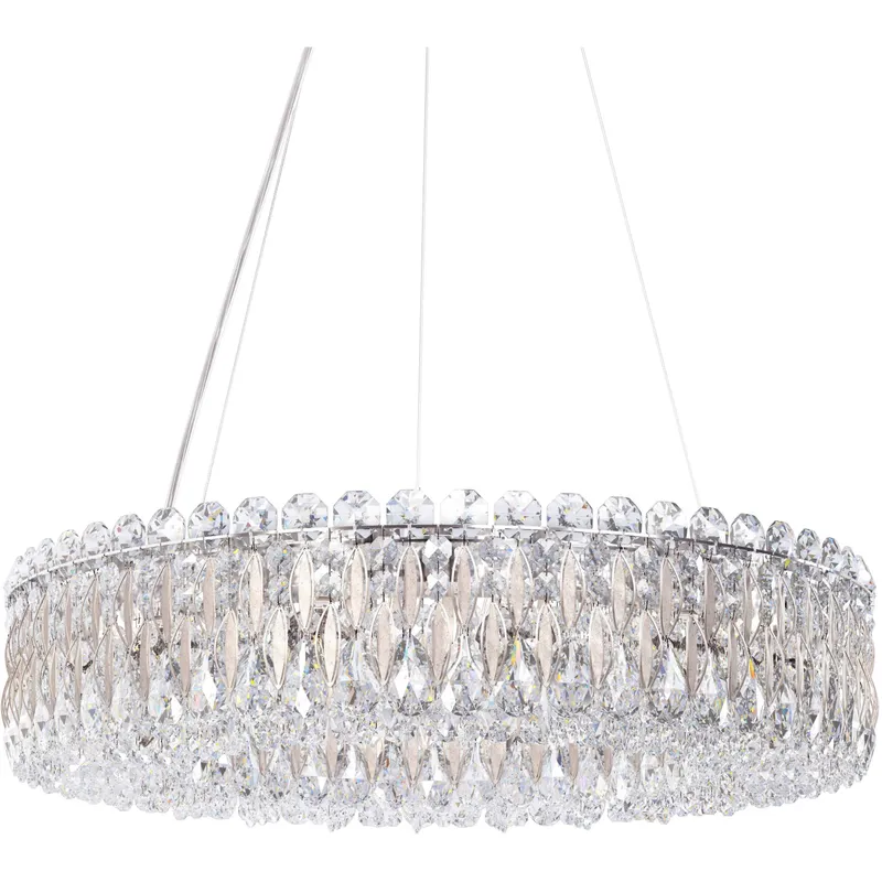 Sarella 12 Light Antique Silver Pendant Ceiling Light in Radiance