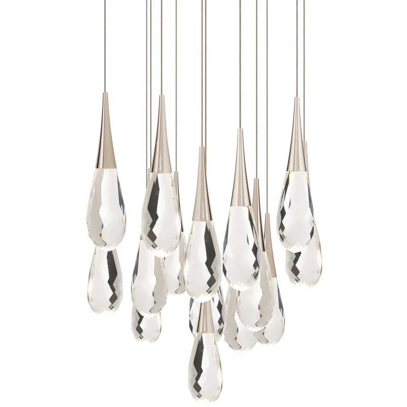 Beyond Hibiscus LED 23 inch Polished Nickel Multi-Light Pendant Ceiling Light, Round Canopy