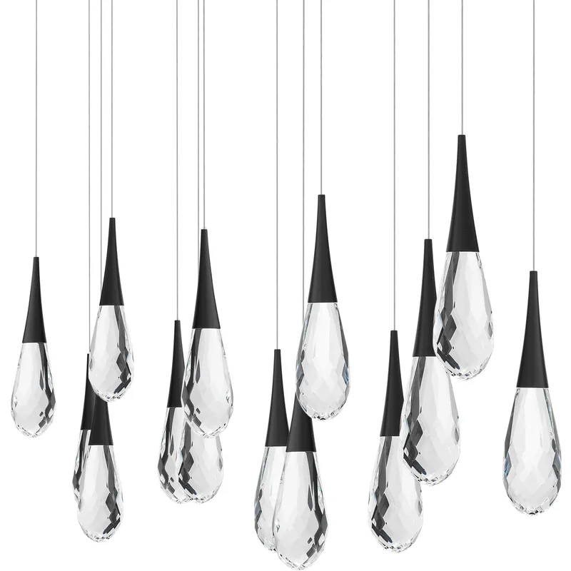 Beyond Hibiscus LED 9.5 inch Black Multi-Light Pendant Ceiling Light, Linear Canopy