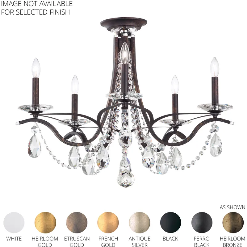 Vesca 5 Light Ferro Black Semi-Flush Mount Ceiling Light in Radiance