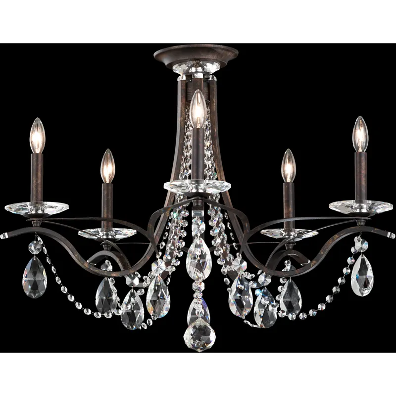 Vesca 5 Light 29 inch Heirloom Bronze Semi-Flush Mount Ceiling Light in Heritage