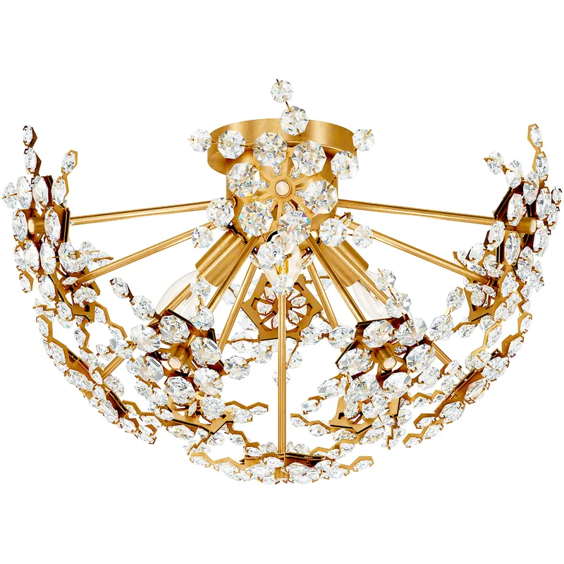 Esteracae 3 Light Heirloom Gold Semi-Flush Mount Ceiling Light in Radiance