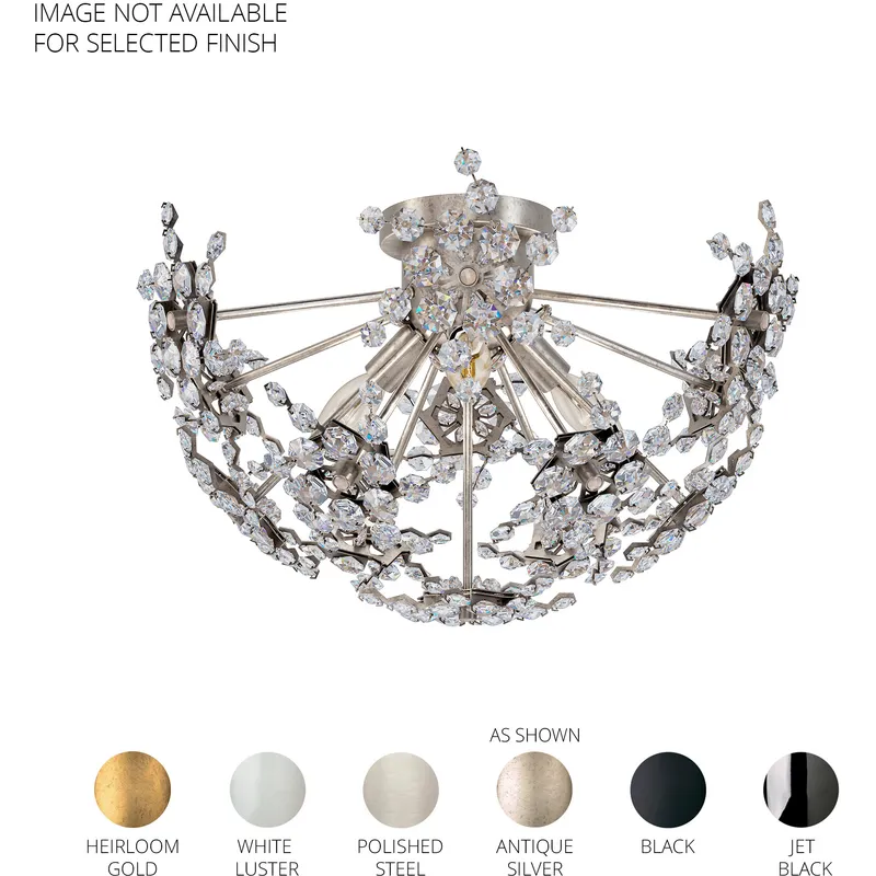 Esteracae 3 Light Black Semi-Flush Mount Ceiling Light in Radiance