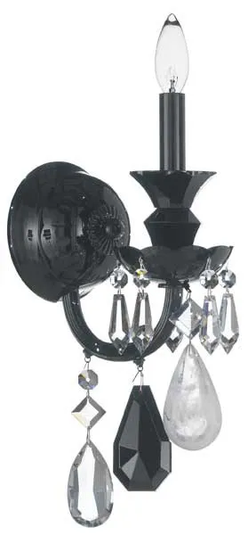 Hamilton Rock Crystal 1 Light 7.5 inch Jet Black Wall Sconce Wall Light