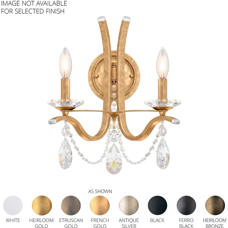 Vesca 2 Light 9 inch Ferro Black Wall Sconce Wall Light in Radiance