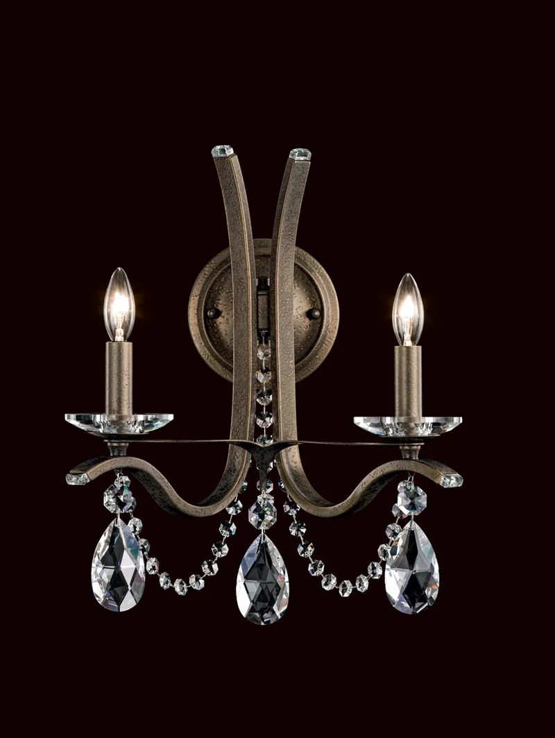 Vesca 2 Light 9 inch Etruscan Gold Wall Sconce Wall Light in Radiance