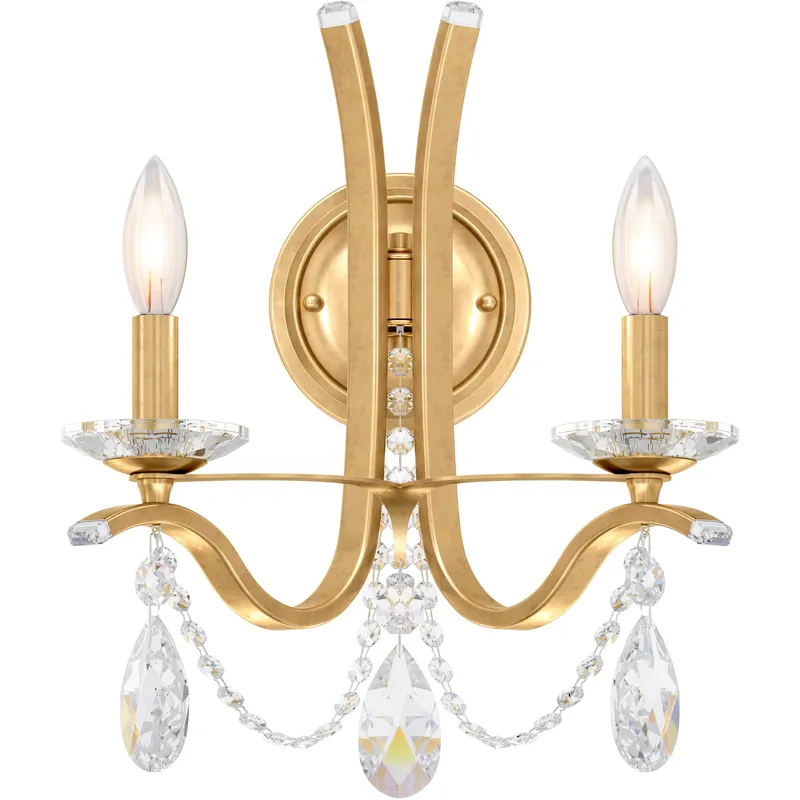 Vesca 2 Light 9 inch Heirloom Gold Wall Sconce Wall Light in Radiance