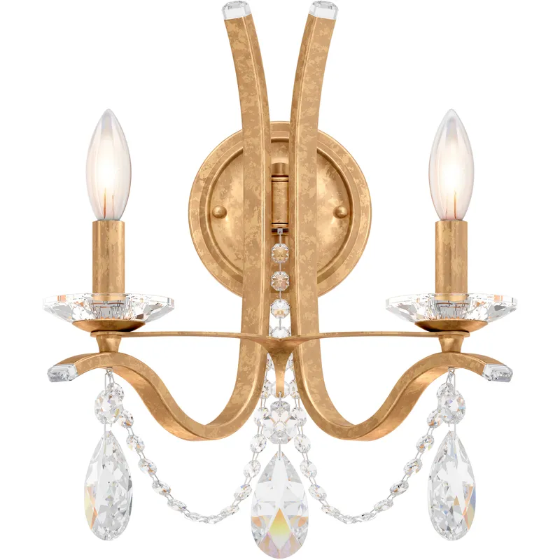 Vesca 2 Light 9 inch French Gold Wall Sconce Wall Light in Radiance