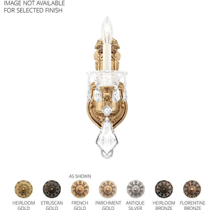 La Scala 1 Light 8 inch Florentine Bronze Wall Sconce Wall Light in Florentine Bronze Cast, Radiance