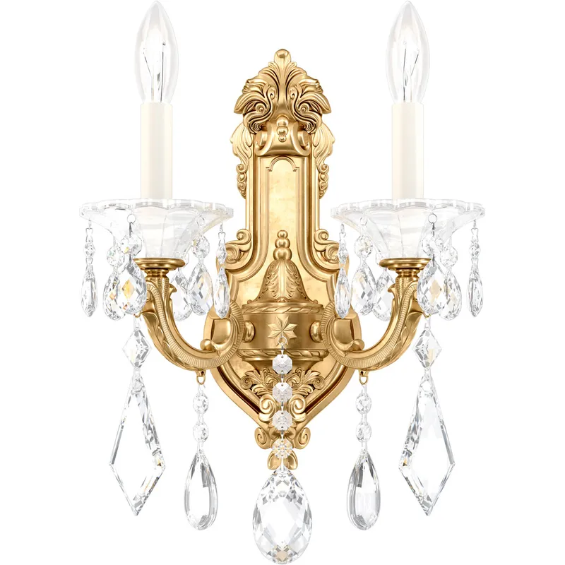 La Scala 2 Light 7 inch Heirloom Gold Wall Sconce Wall Light in Spectra