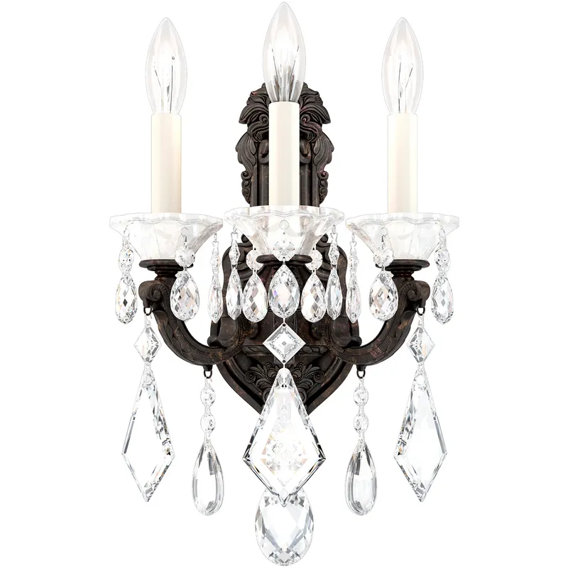 La Scala 3 Light 7.5 inch Heirloom Bronze Wall Sconce Wall Light in Radiance