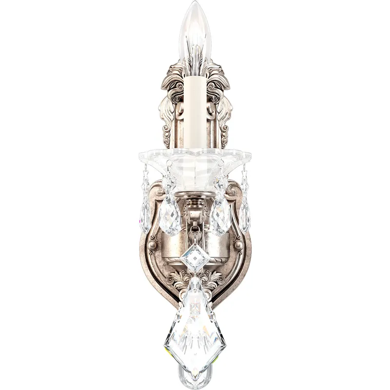 La Scala 1 Light 8 inch Antique Silver Wall Sconce Wall Light in Antique Silver Cast