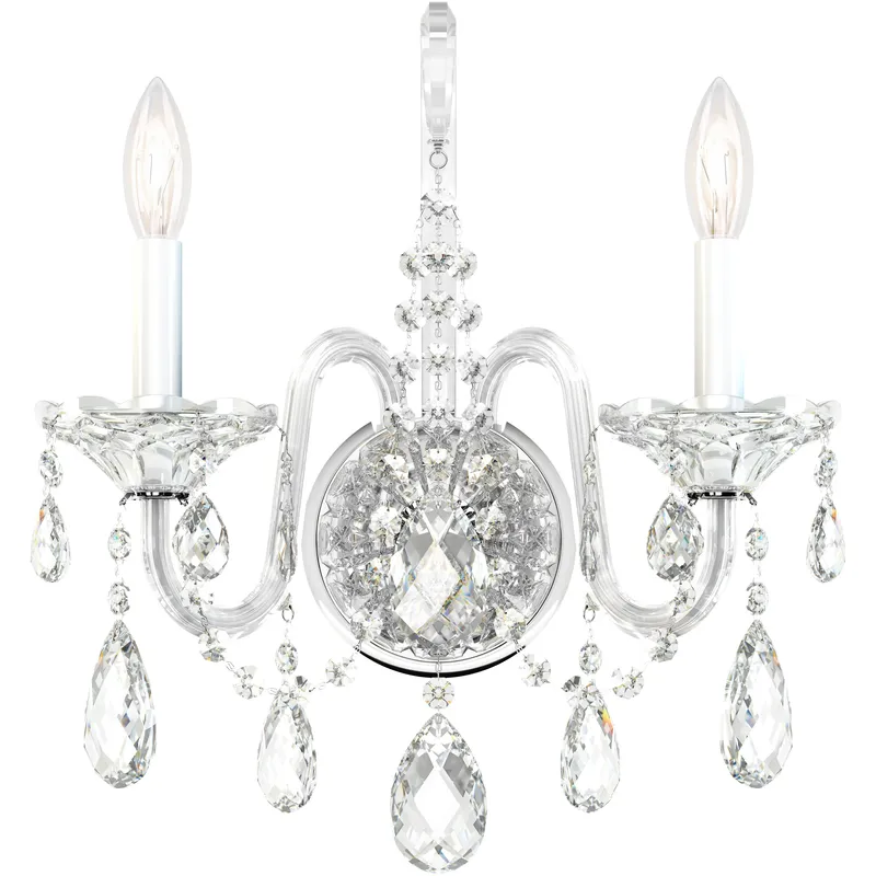 Sterling 2 Light 6.5 inch Polished Silver Wall Sconce Wall Light in Heritage