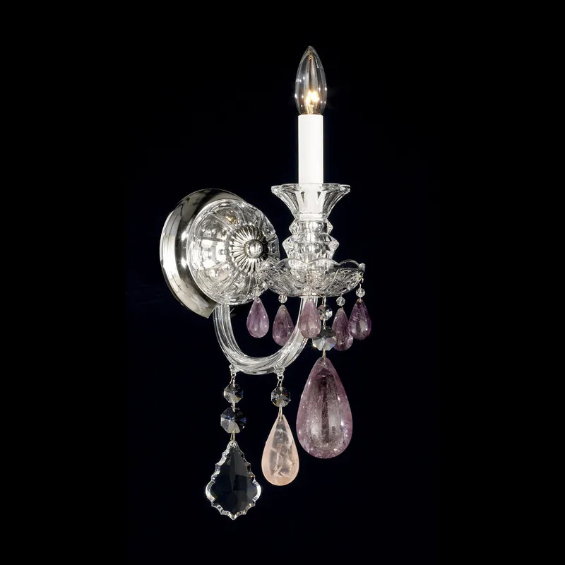 Hamilton Rock Crystal 1 Light 7.5 inch Silver Wall Sconce Wall Light in Clear