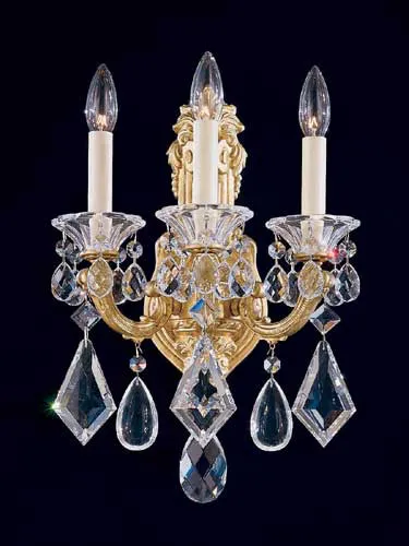 La Scala 3 Light 7.5 inch Heirloom Gold Wall Sconce Wall Light in Radiance