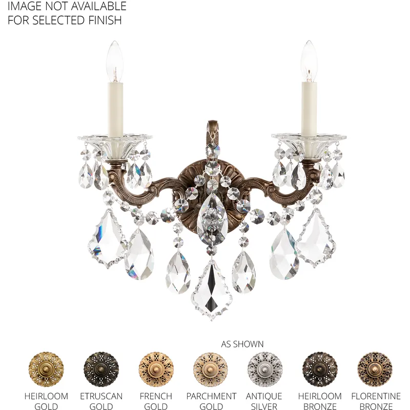La Scala 2 Light 6 inch Heirloom Gold Wall Sconce Wall Light in Radiance