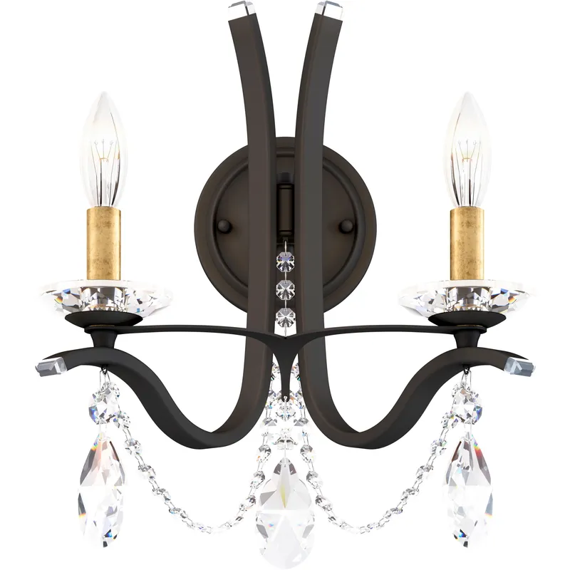 Vesca 2 Light 9 inch Black Wall Sconce Wall Light in Heritage