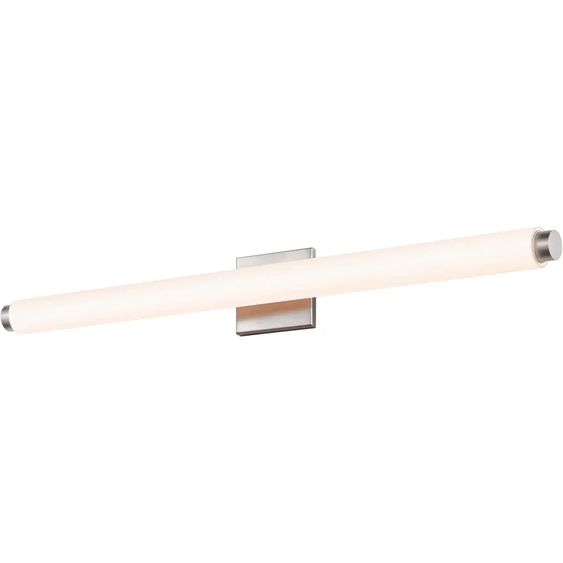 Tubo Slim LED 32 inch Satin Nickel Bath Bar Wall Light with Drum Trim