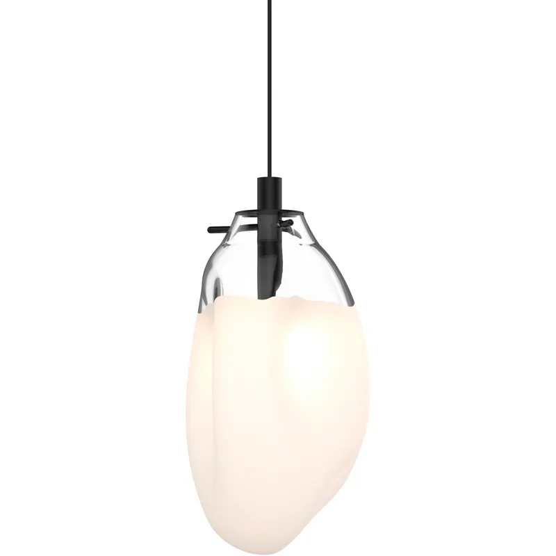 Liquid LED 6 inch Satin Black Pendant Ceiling Light in White Glass