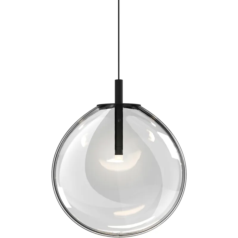Cantina LED 12 inch Satin Black Pendant Ceiling Light in Clear Glass