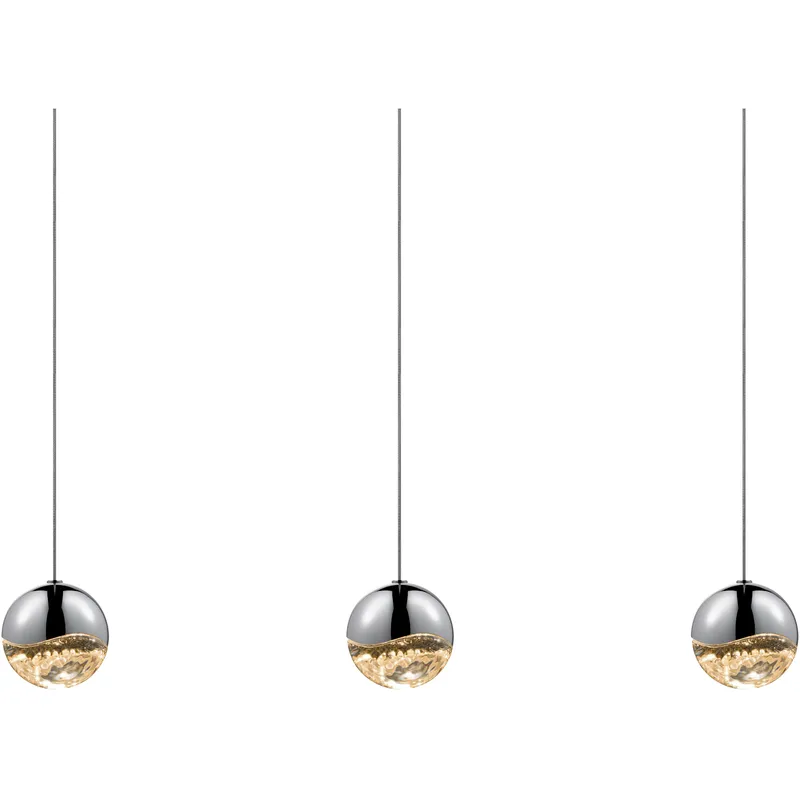 Grapes LED 37.25 inch Polished Chrome Cluster Pendant Ceiling Light in Medium