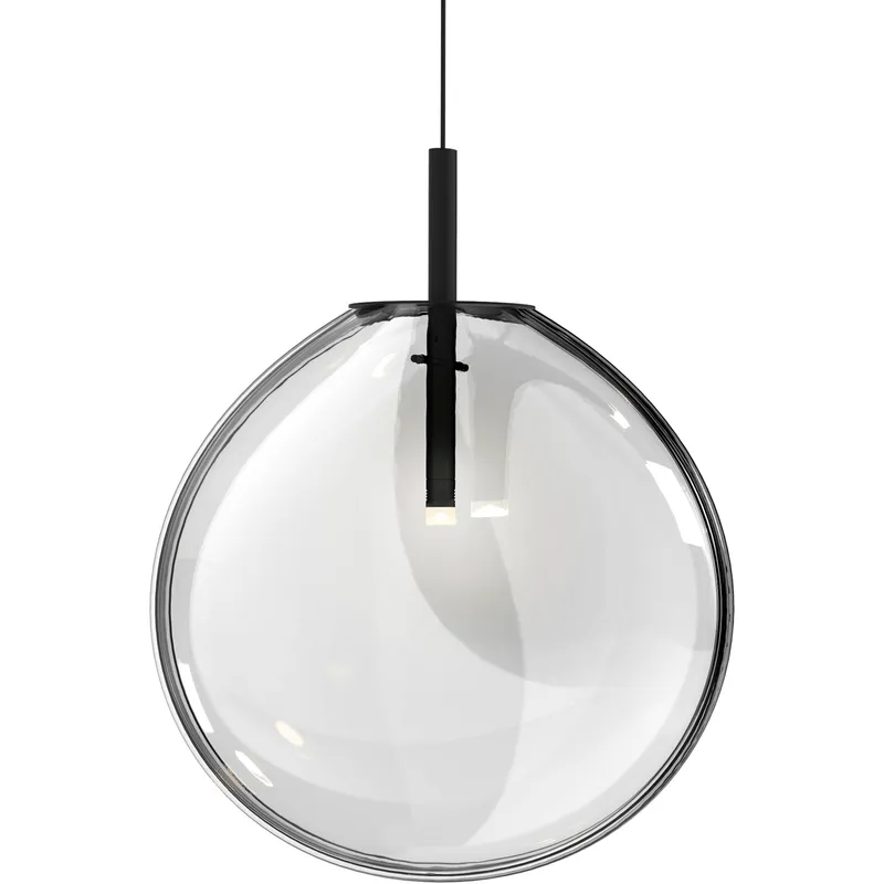 Cantina LED 15 inch Satin Black Pendant Ceiling Light in Clear Glass, Large