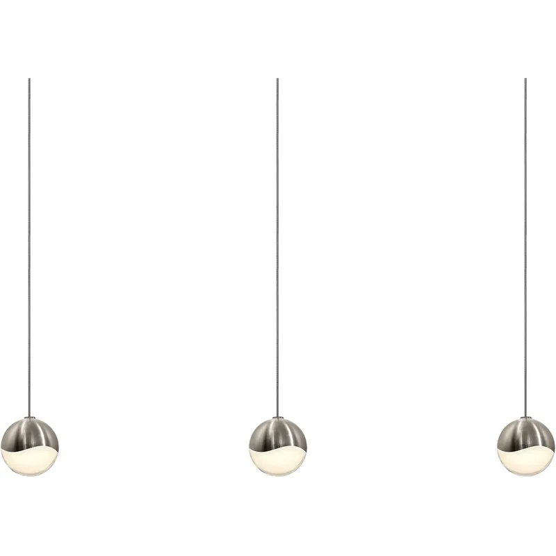 Grapes LED 36.5 inch Satin Nickel Cluster Pendant Ceiling Light in Small