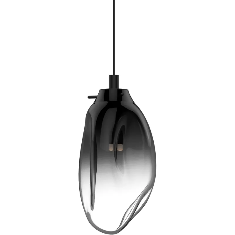 Liquid LED 6 inch Satin Black Pendant Ceiling Light in Smoke Glass
