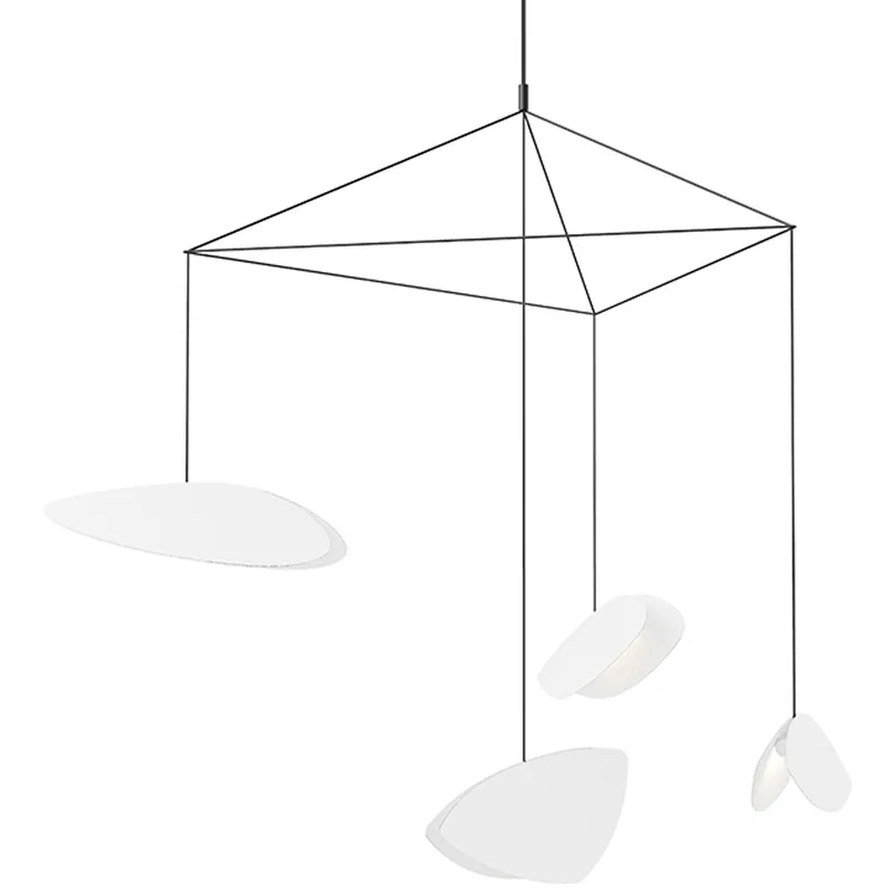 Papillons LED 31 inch Satin Black Pendant Ceiling Light in Satin White
