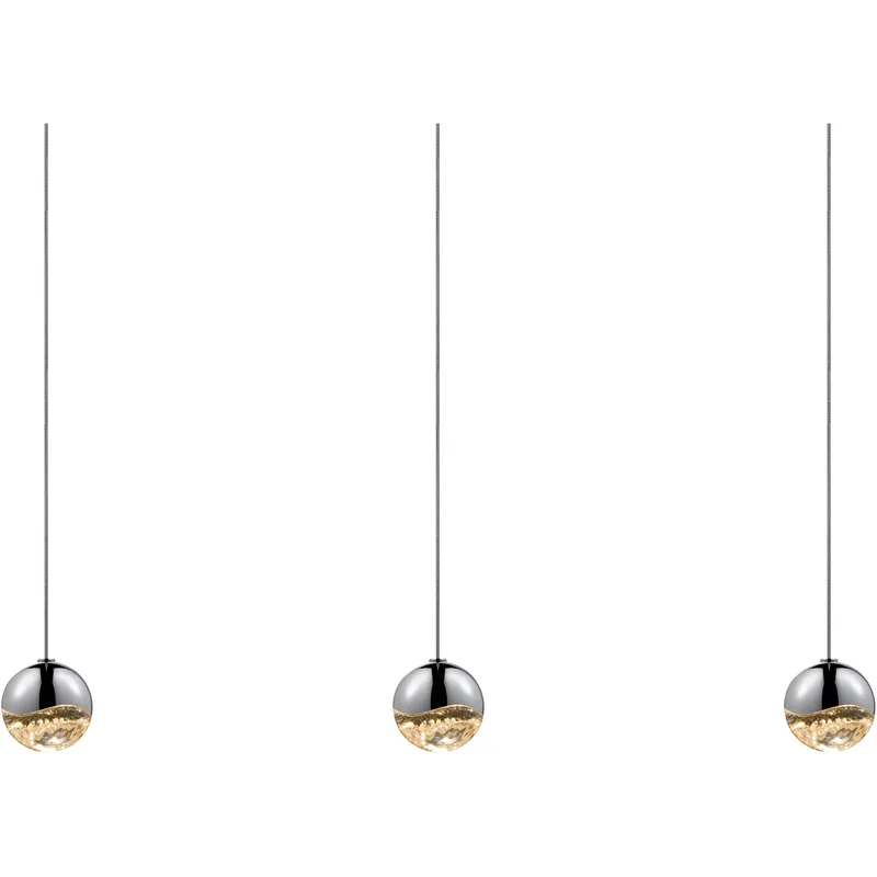 Grapes LED 36.5 inch Polished Chrome Cluster Pendant Ceiling Light in Small