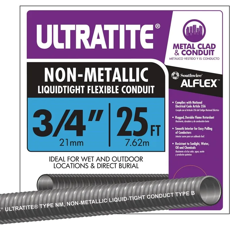 Southwire 55094321 Non-metallic Liquid Tight Conduit 3/4in 25ft