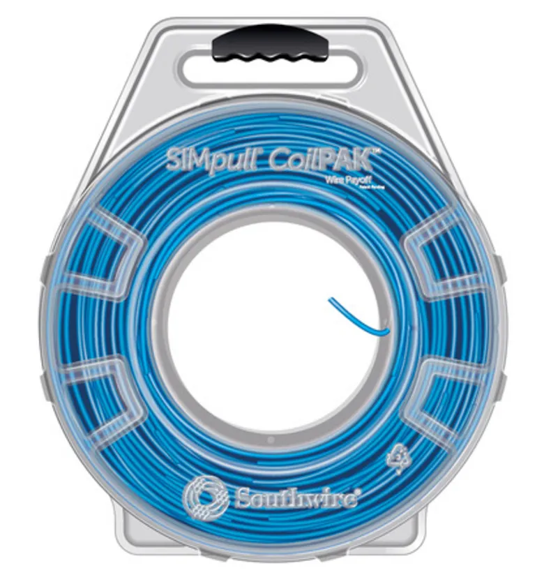 THHN/THWN-2 12/2 Solid Copper, Blue/White-Blue, 1000' Coil