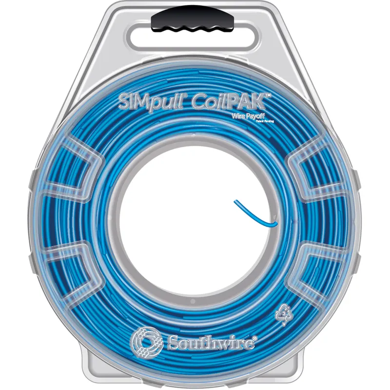 SIMpull 10 AWG THHN/THWN-2 Stranded Copper, Blue, 1250' CoilPAK