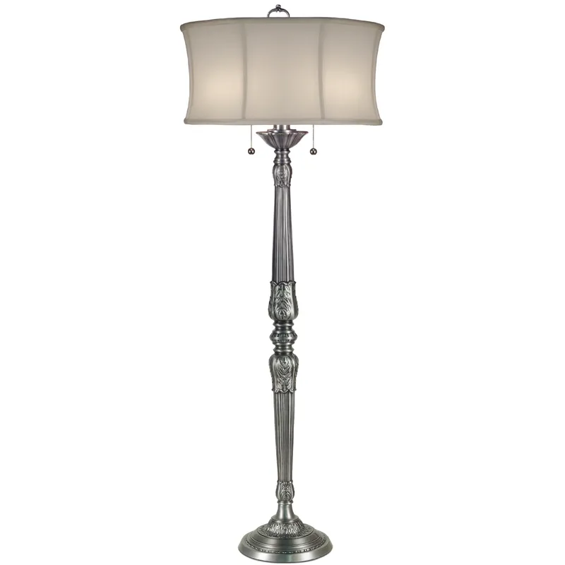 Ellie 62 inch 100 watt Pewter Floor Lamp Portable Light