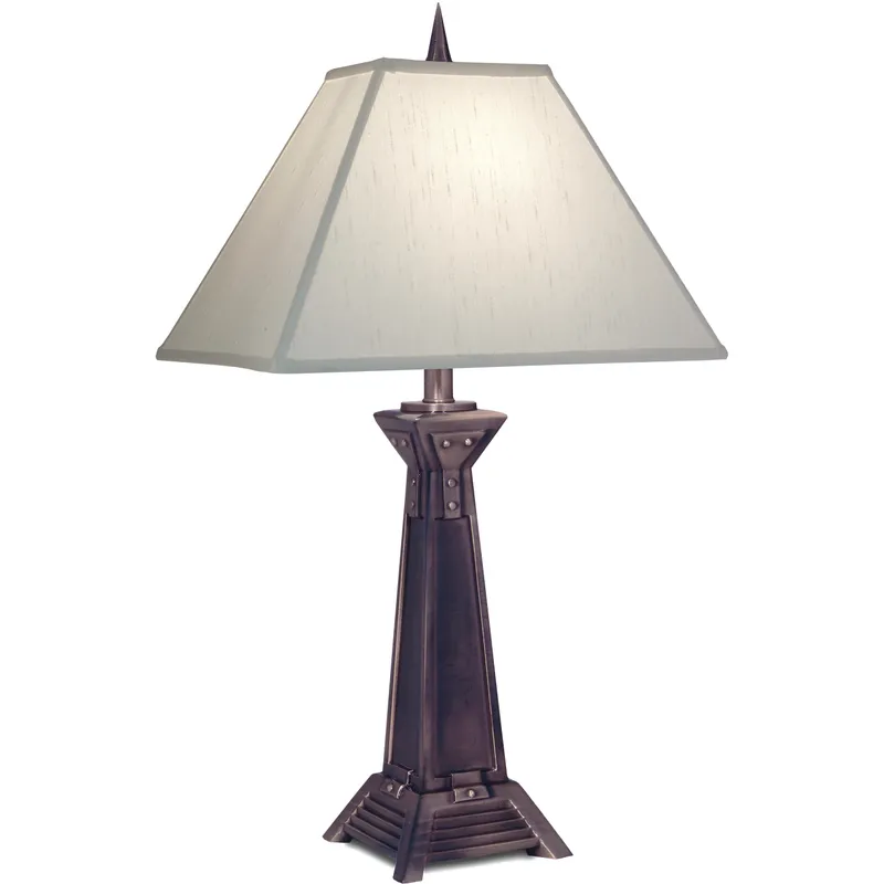 Ellie 29 inch 150 watt Antique Copper Table Lamp Portable Light, Square