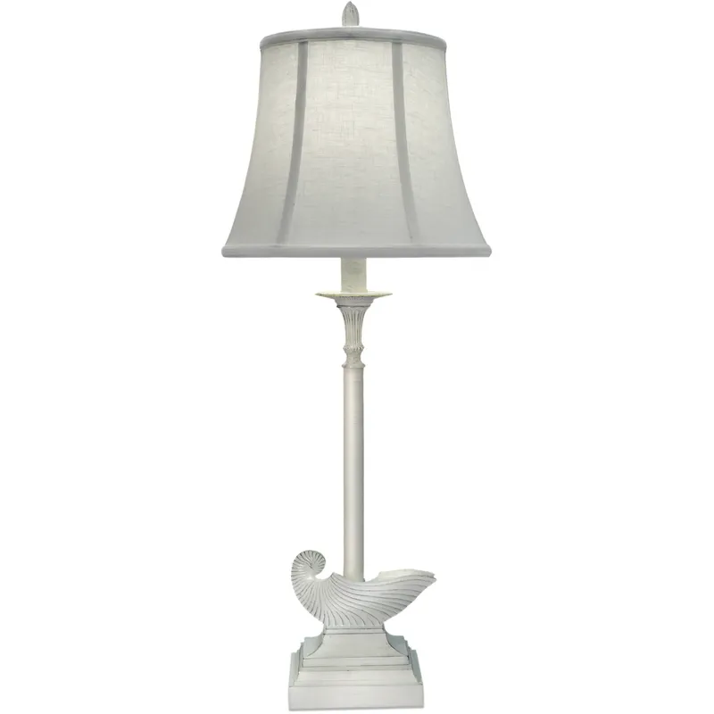 Ellie 32 inch 150 watt Distressed White Buffet Lamp Portable Light
