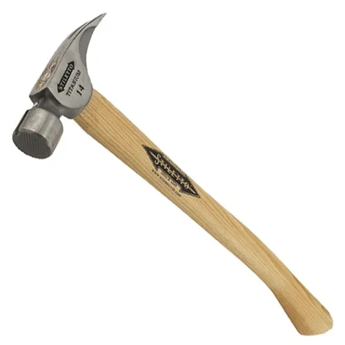 Stiletto 14 oz. Titanium "Titan" Framer Hammer (Milled Face-Curved Handle)