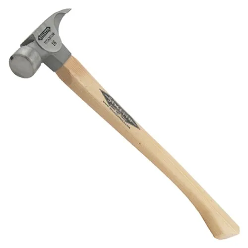 Stiletto 16 oz. Titanium "MuscleHead" Framer Hammer (Smooth Face-Curved Handle)