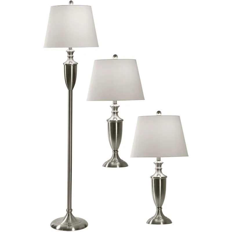 Signature 6 inch 100 watt Brushed Steel Floor and Table Lamp Portable Light