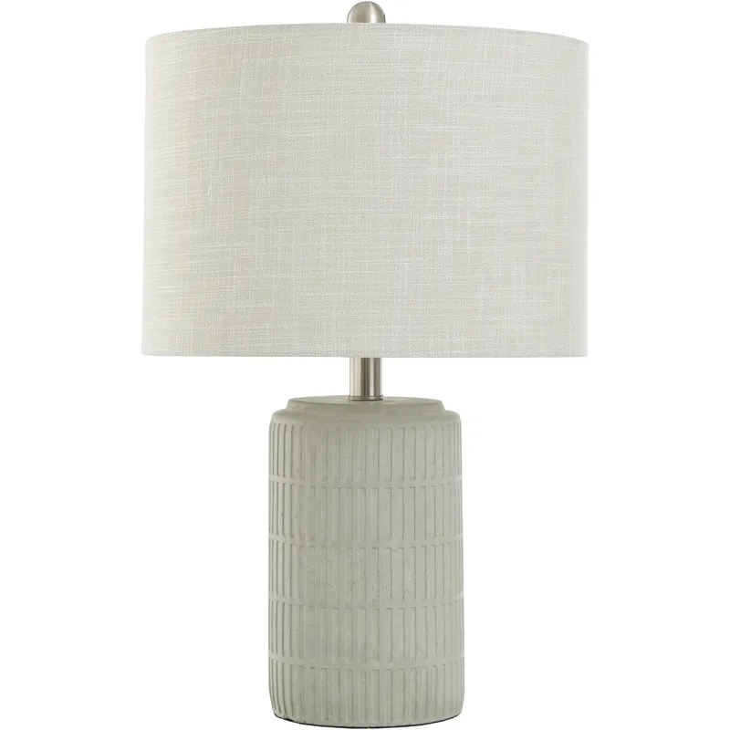 Joni 21 inch 60.00 watt Natural Cement Gray Table Lamp Portable Light in Blue and Cream