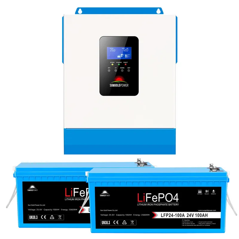3000W 24V Solar Inverter Charger – SPH302460A [PV30-108V / MPPT30-90V] / 2 X LFP24-100A [5.12kwh]