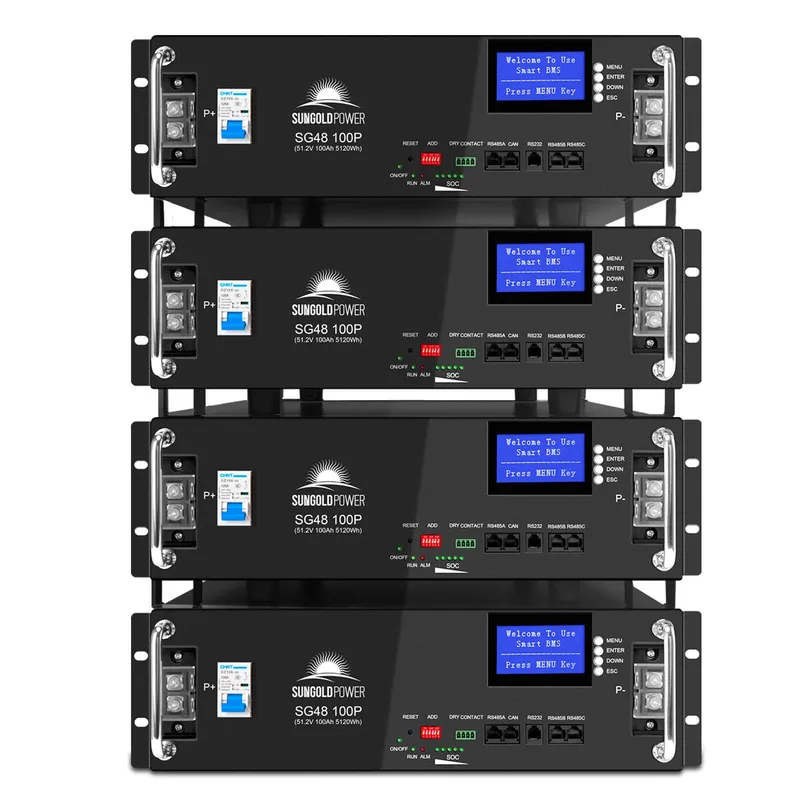 4 X 48V 100AH Server Rack LiFePO4 Lithium Battery SG48100P UL1973 UL9540A