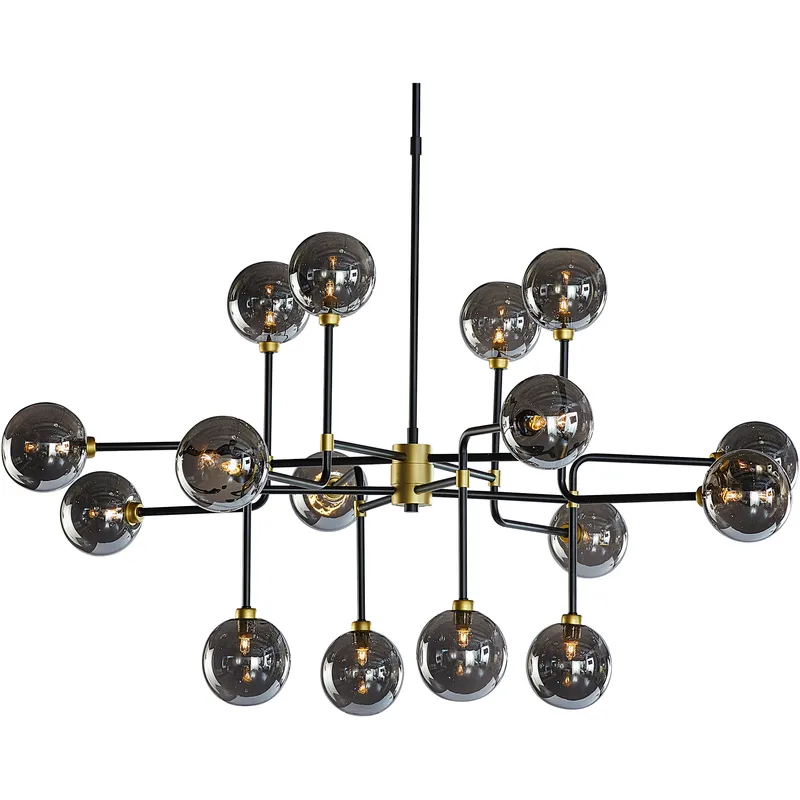 Deimos 16 Light 45 inch Smoke Grey Chandelier Ceiling Light, Large