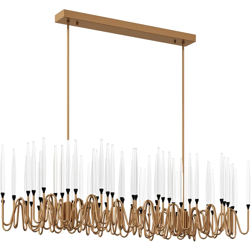 Hestia LED 70 inch Matte Black / Gold / Brushed Gold Chandelier Ceiling Light, Large