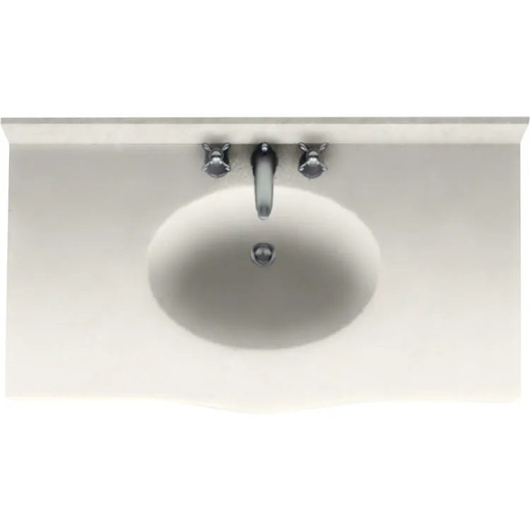 Swan Surfaces EV1B2261.018 Europa Vanity Top 61x22 Bisque Center Bowl