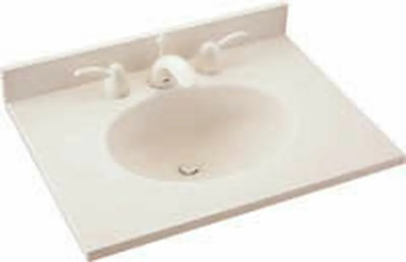 Swan Surfaces VT1B2243.129 Ellipse Vanity top 43x22 Mountain Haze Center Bowl