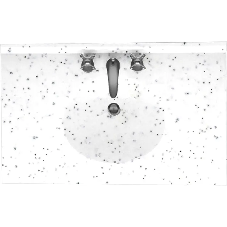 Swan Surfaces VT1B2261.035 Ellipse Vanity Top 61x22 Arctic Granite Center Bowl